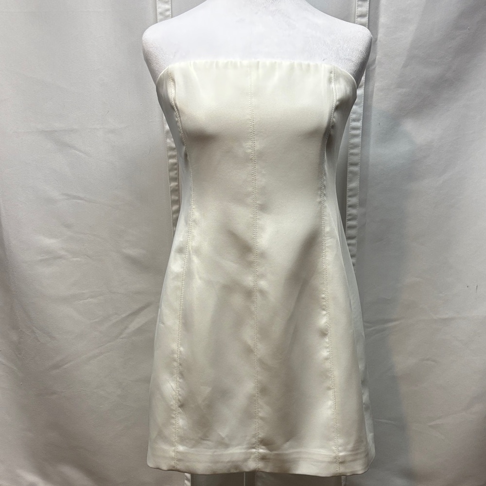 Meshki Maci Crepe Mini Dress in White